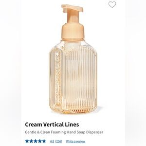 ‘Cream’ Vertical Lines Gentle & Clean Foaming Hand Soap Dispenser by BBW, NWTag